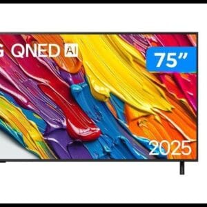 Smart TV 75" LG 4K QNED 75QNED82ASG webOS 25 α7 AI Processor 4K Gen8 Alexa 3 HDMI 2.0 2 USB