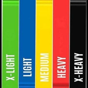 Kit 5 Faixas Elásticas Elásticos Alongamento Pilates Yoga Exercícios Condicionamento Físico Yoga Saúde Relaxamento Academia Músculos Personal Trainer Thera Band Fitness Mini Bands