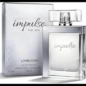 Lonkoom Perfume Masculino Impulse for Men, Eau de Parfum, Fragrância Fresh Woody Floral, Notas de Cassis, Baunilha e Sândalo, 100ml