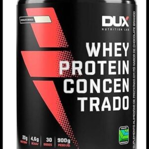 Whey Protein Concentrado Chocolate Branco Pote 900g – Contribui para o Ganho Muscular Hipertrofia – Dux Human Health