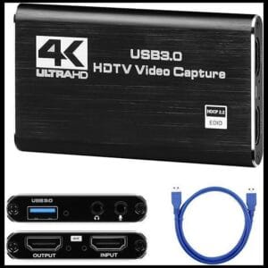Placa de Captura HDMI 4K USB 3.0, Placa de Captura de Vídeo, Placa de Captura de Áudio e Vídeo, Dispositivo de Captura de Jogos USB 3.0, Placa de Captura para Streaming