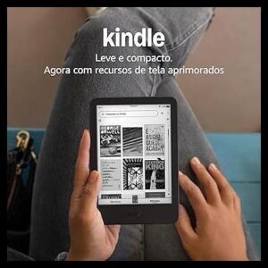 Kindle 16 GB (Geração mais recente) - Leve e compacto, com tela antirreflexo, trocas de página mais rápidas, luz frontal ajustável e bateria de longa duração - Cor Preta