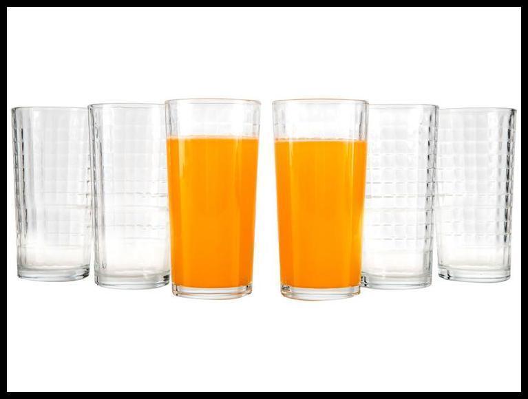 Jogo de Copos de Vidro 255ml 6 Peças Haus Concept Waffle