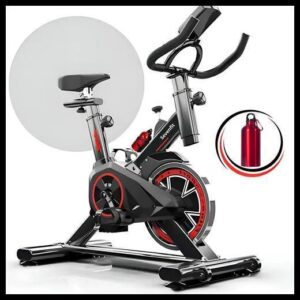 Bicicleta Ergométrica Fitness Para Cardio E Musculação Com Base Cor Preto E Vermelho 6kg Inercia Marca Sevenfit