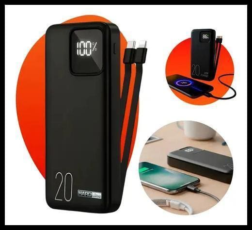 Carregador Portátil Power Bank Turbo 20000mah Universal Para iPhone Samsung Motorlola Xiaomi 20w Com Display Digital - Marca Hardline