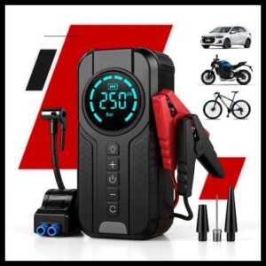 Auxiliar de Partida Carregador Bateria Com Compressor de Ar Emergência Portátil Veicular Floots Automotivo 10000mah