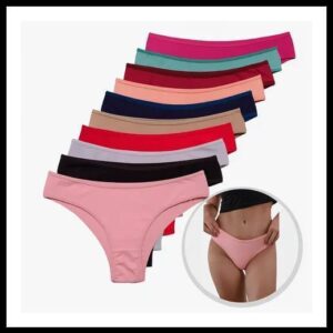 Kit 10 Calcinhas Algodão Tanga Lisa Conforto Basica Feminina