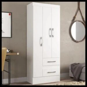 Guarda-roupa Solteiro Nobre 3 Portas 2 Gavetas Cor Branco