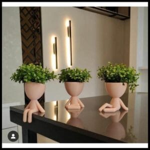 Kit 3 Mini Vasinhos com Planta FLOR artificial Enfeite Bob Robert para Decoração Casa vaso de plástico tamanho mini 6 cm