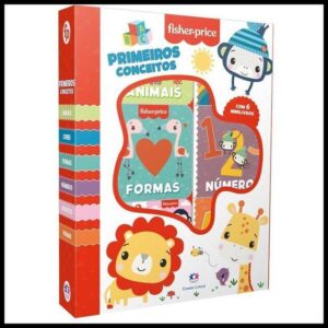Box De Livros Fisher Price Com 6 Mini Livros Infantil Primeiros Conceitos