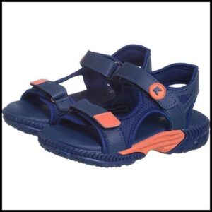 Sandália Papete Infantil Masculina Volta as Aulas Marinho Laranja Kidstep