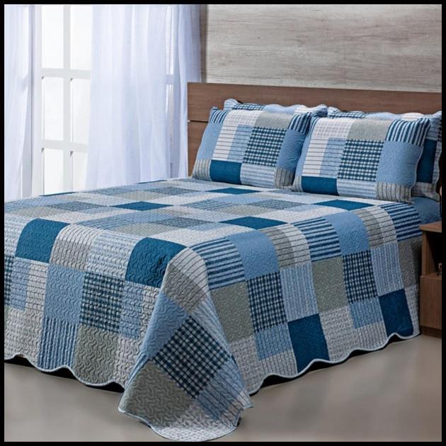 Cobre Leito colcha Casal Dupla Face 3 Peças com Fronhas Estampas Sortidas Decoração lindo