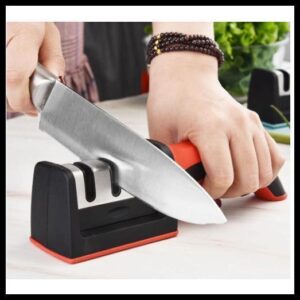 Afiador De Faca 3 Estágios Amolador Profissional Ferramenta Com Afiação Rápida Em Aço Inoxidável Promoção utensílios par