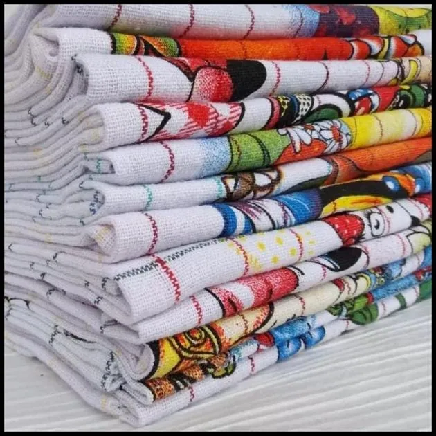 Kit 10 Panos de Prato Copa Bom Estampados 100% Algodão 41x65 cm Sortidos