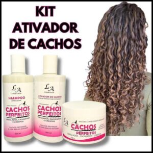 Combo Cachos Perfeitos Shampoo Condicionador e Máscara Hidratante Ativador de cachos 3x300g