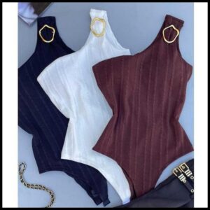 Body Feminina mula manca Decote Ombro Só Fivela Bory EleganteTem Bojo