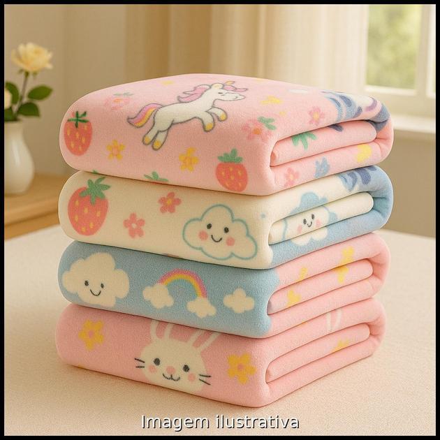 2 Manta Cobertor Bebe Infantil Microfibra Antialérgico Preço Baixo Manta Cobertor Soft Infantil