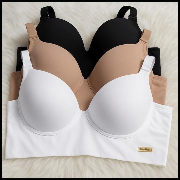 kit c/3 Sutiã Básico Reforçado de Microfibra Com Bojo do P ao GG PROMOÇÃO