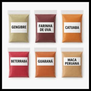 Kit Super Energético Pré Treino Natural Beterraba Uva Guaraná Gengibre