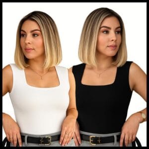 kit 2 Blusa Regata Decote Quadrado Básica Feminina Moda feminina Blusinha