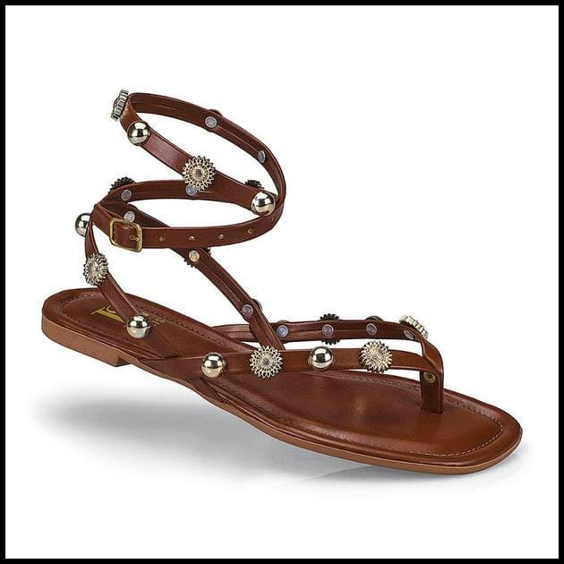 Sandalia Feminina Rasteira Rasteirinha Spike Gladiadora Confortável 065-080