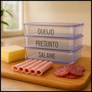 Porta Frios Hermético Duplo Triplo Unitário com Tampa Pote Mantimentos