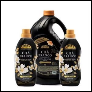 Kit Coala Chá Branco – Lava Roupas 5L + 2 Amaciantes 1L | Perfume Premium e Maciez Incrível