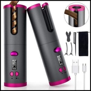 Modelador de cabelo automático sem fio com bateria recarregável de cerâmica embutida VANCON