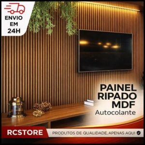 Kit Até 100 Placas Painel Ripado Autocolante Decoração Adesivo 45x11 Para Parede Sala Elegante
