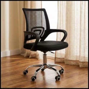 Cadeira Escritório Giratória Mesh Altura Ajustável Apoio Para Lombar Com Rodinhas Corporativa