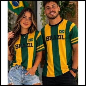 Conjunto casal copa do mundo/ Kit casal 2 blusa do Brasil