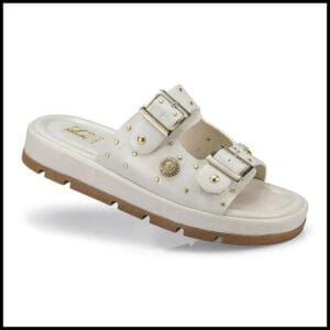 Sandália Rasteira Papete Flatform Spike Ilhós Fivela 052-040