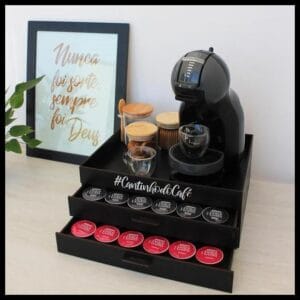 Bandeja com 2 Gavetas Porta Cápsulas Café Dolce Gusto Preta 48 Cápsulas - Box Fan