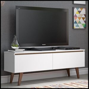 Rack para TV até 55 Polegadas Madesa Le Mans com 2 Portas Rustic/Branco