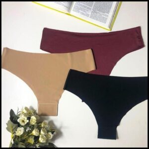 Kit Calcinhas Sem Costura Tanga Forro 100% Algodão Calcinha Corte a Laser Não Marca Lisa Poliamida