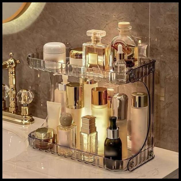 Prateleira Organizador Diamante Acrílico Porta Maquiagem Suporte Multiuso De Mesa