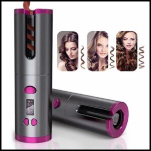 Modelador de cabelo automático sem fio com bateria recarregável de cerâmica embutida marisa