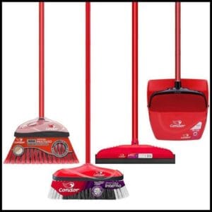 Kit Limpeza 1 Vassoura Varre Muito Interna 1 Varre Fácil 1 Rodo 30cm 1 Pá Caçamba Grande Qualidade Condor