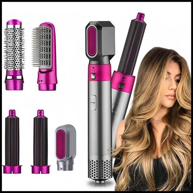 Escova 5 em 1 Secador, Pente, Modelador, Aumenta volume Profissional