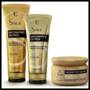 KIT SIAGE EUDORA RECONSTROI OS FIOS CONDICIONADOR 200ML+ SHAMPOO 250ML+ MASCARA 250G
