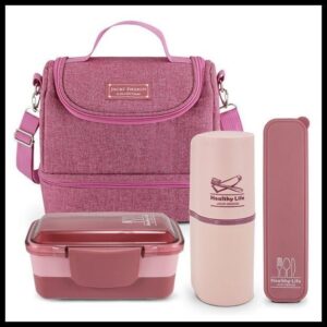 Conjunto Bolsa Térmica Pote Marmita Porta Escova e Porta Talheres - Jacki Design