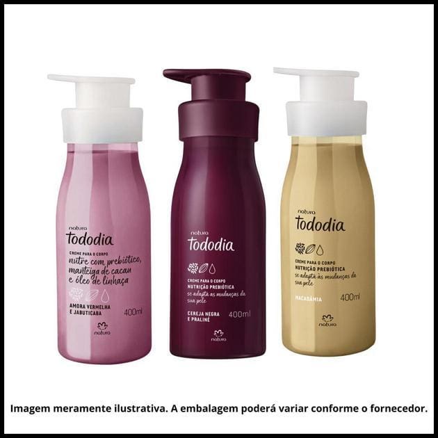 Kit com 3 Cremes Corporais Hidratantes Natura Tododia – 400ml Cada