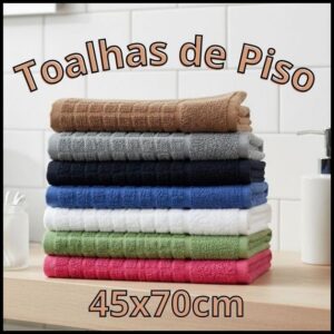 Kit 5 Toalhas De Piso Atoalhado Tapete De Banheiro 45cm x 70cm