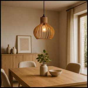 Lustre Luminaria De Teto De Madeira Crua Estilo Retrô Vintage Bivolt 110/220 v