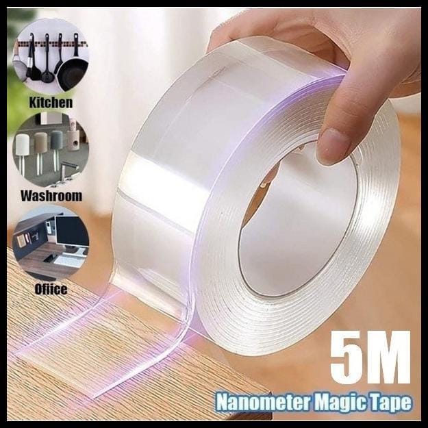 Fita Dupla Face Extra Forte Transparente NanoGel Silicone Mágica Adesiva Cola na Parede Móvel Porta