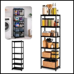 Prateleira Modular Lavanderia Desmontável Multiuso Estante Organizadora de Plástico Com Pezinhos 6 Andares