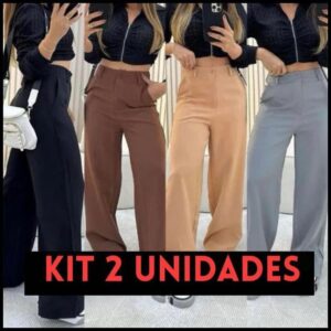 Kit 2 Calça Pantalona Alfaiataria Premium PROMOÇÃO P AO GG