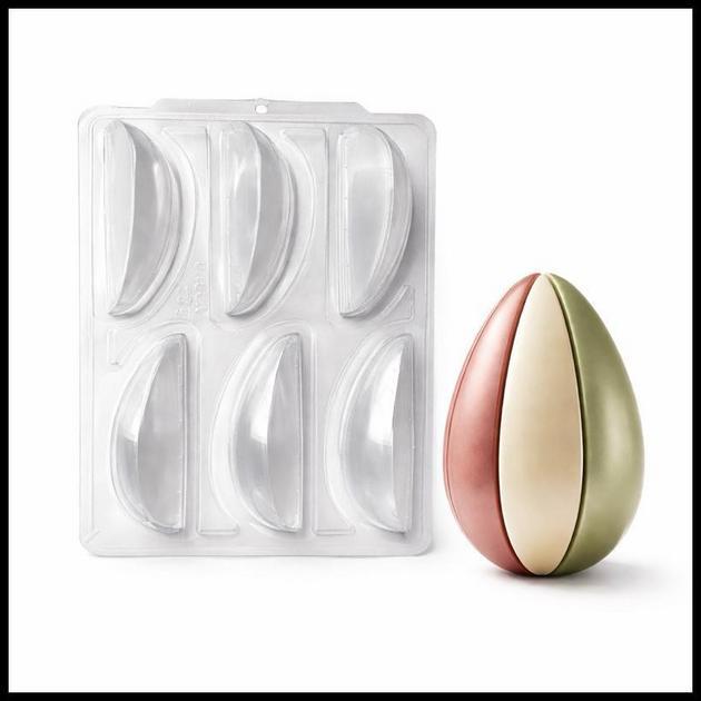 Forma 3 partes para Ovo 6 Fatias 250 g Páscoa | Molde Forma para Ovo de Páscoa 250g | Ovo Desgutação