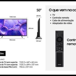 Samsung Smart TV 50" Crystal UHD 4K U8100F 2025, Xbox Cloud Gaming, Canais Gratuitos, Alexa