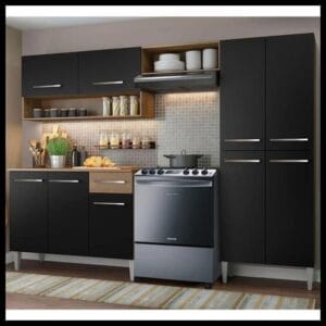 Cozinha Compacta Madesa Emilly Pop Com Armário e Balcão